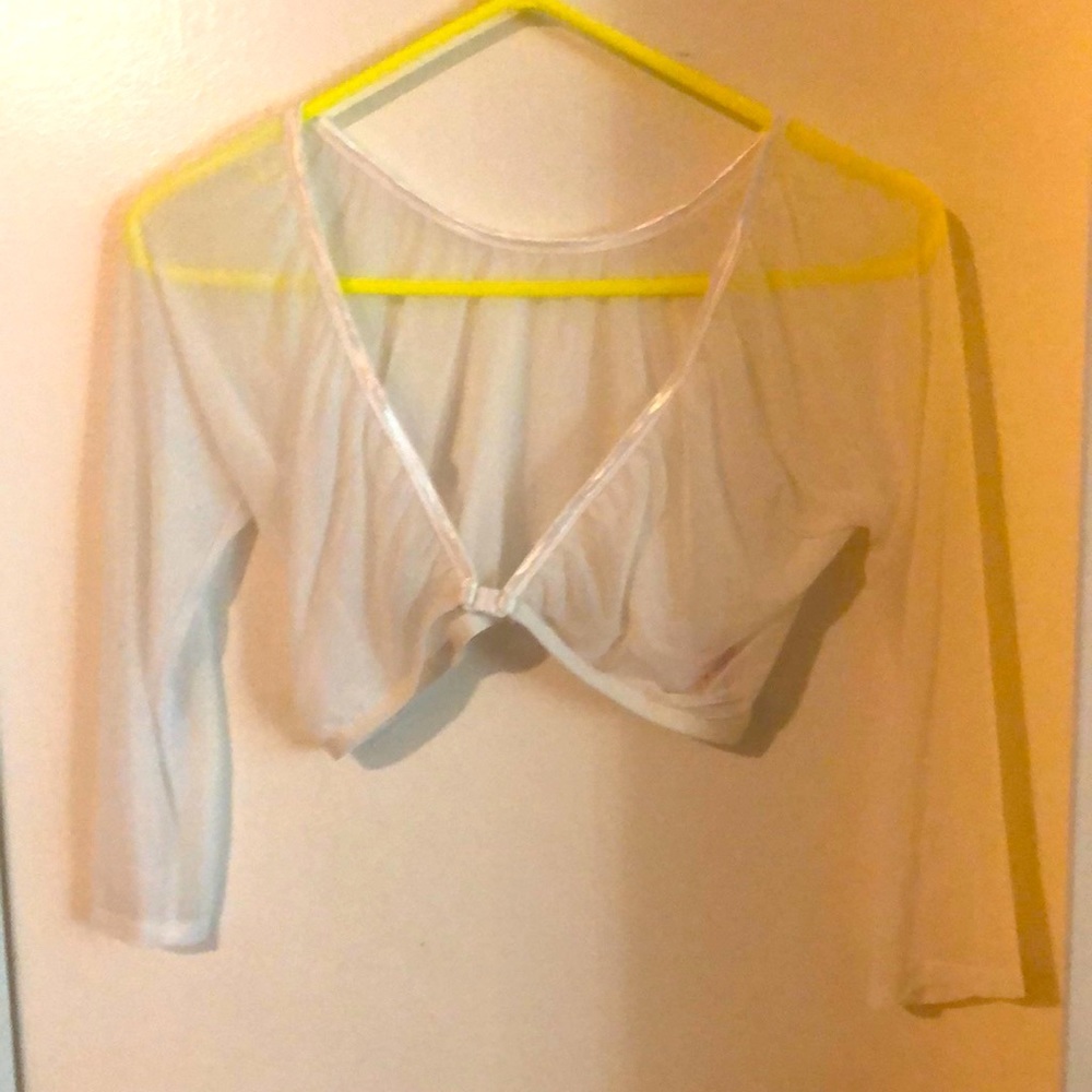 Sleevy wonders white sheer top